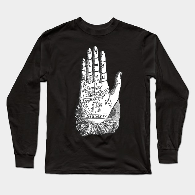 Vintage Gypsy Palm Reader Hand Long Sleeve T-Shirt by Mystic Groove Goods